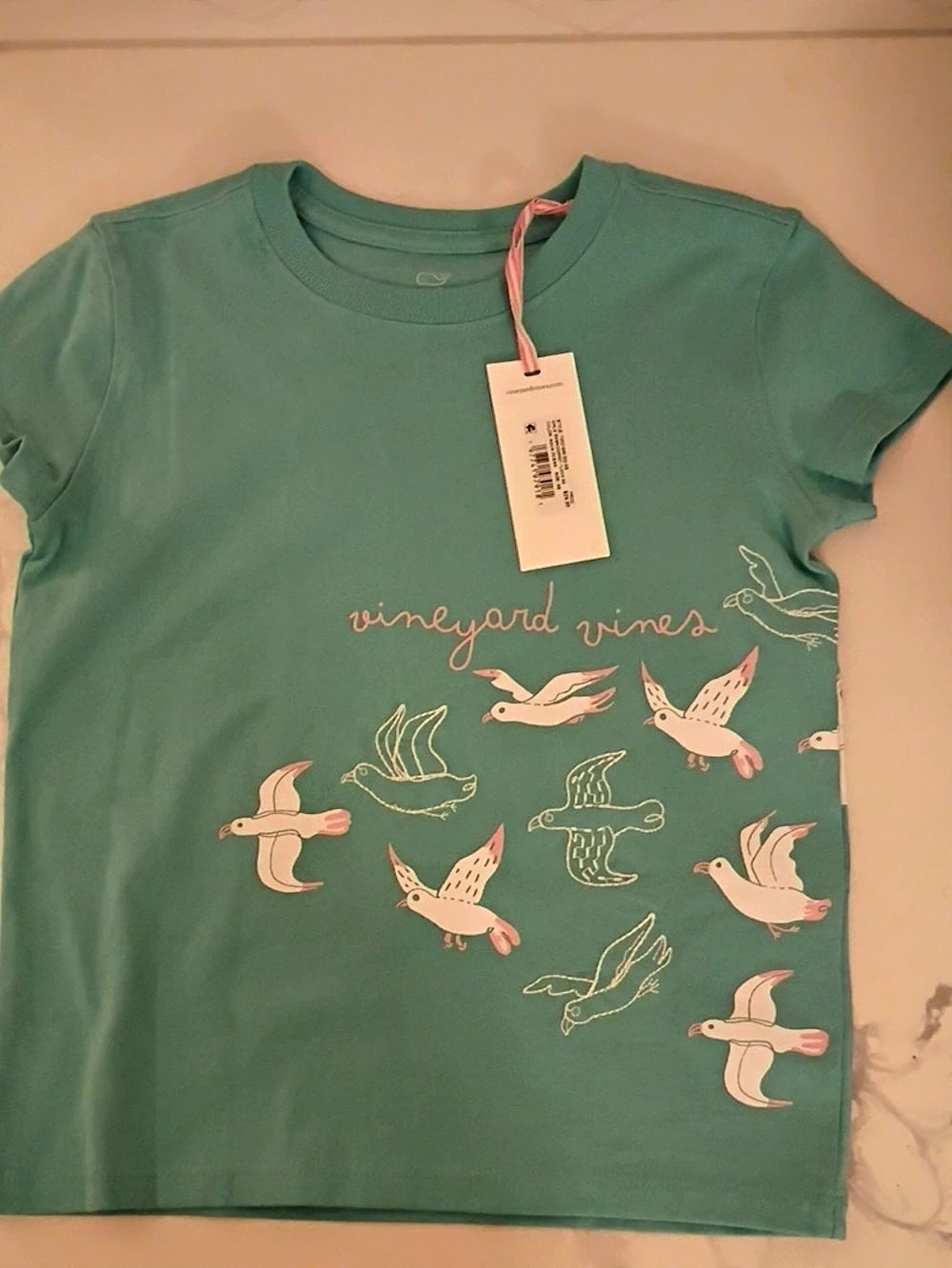 GIRLS Vineyard Vines Whale Graphic Tee Green XS NWT